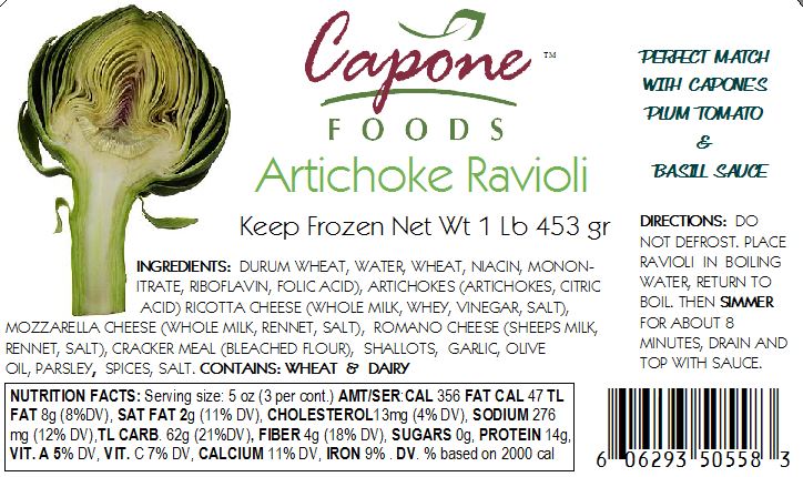 Ravioli - Artichoke * STORE PICK UP ONLY