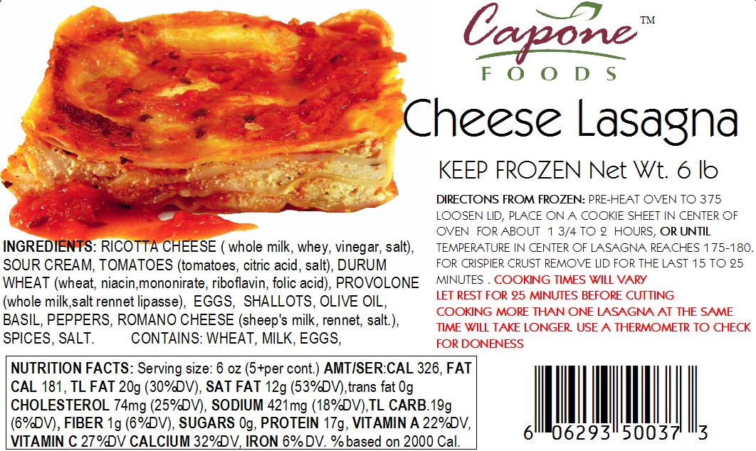 Lasagna - Cheese,  6 lbs. * STORE PICK UP ONLY