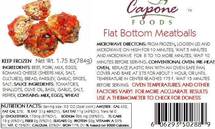 Flat Bottom Meatballs * STORE PICK UP ONLY