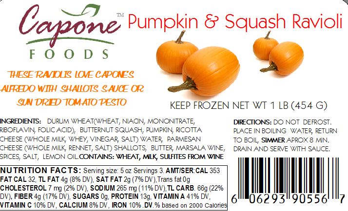 Ravioli - Pumpkin * STORE PICK UP OR LOCAL HOME DELIVERY ONLY