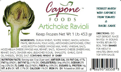 Ravioli - Artichoke * STORE PICK UP ONLY