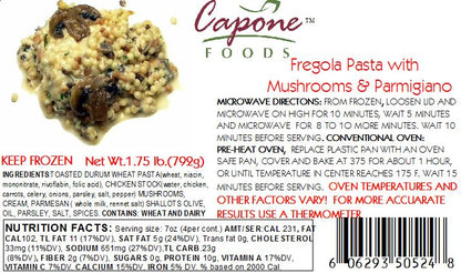 Fregola with Mushrooms * STORE PICK UP ONLY