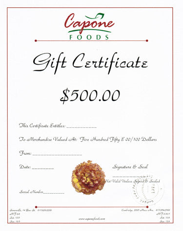 Gift Certificate ($500)