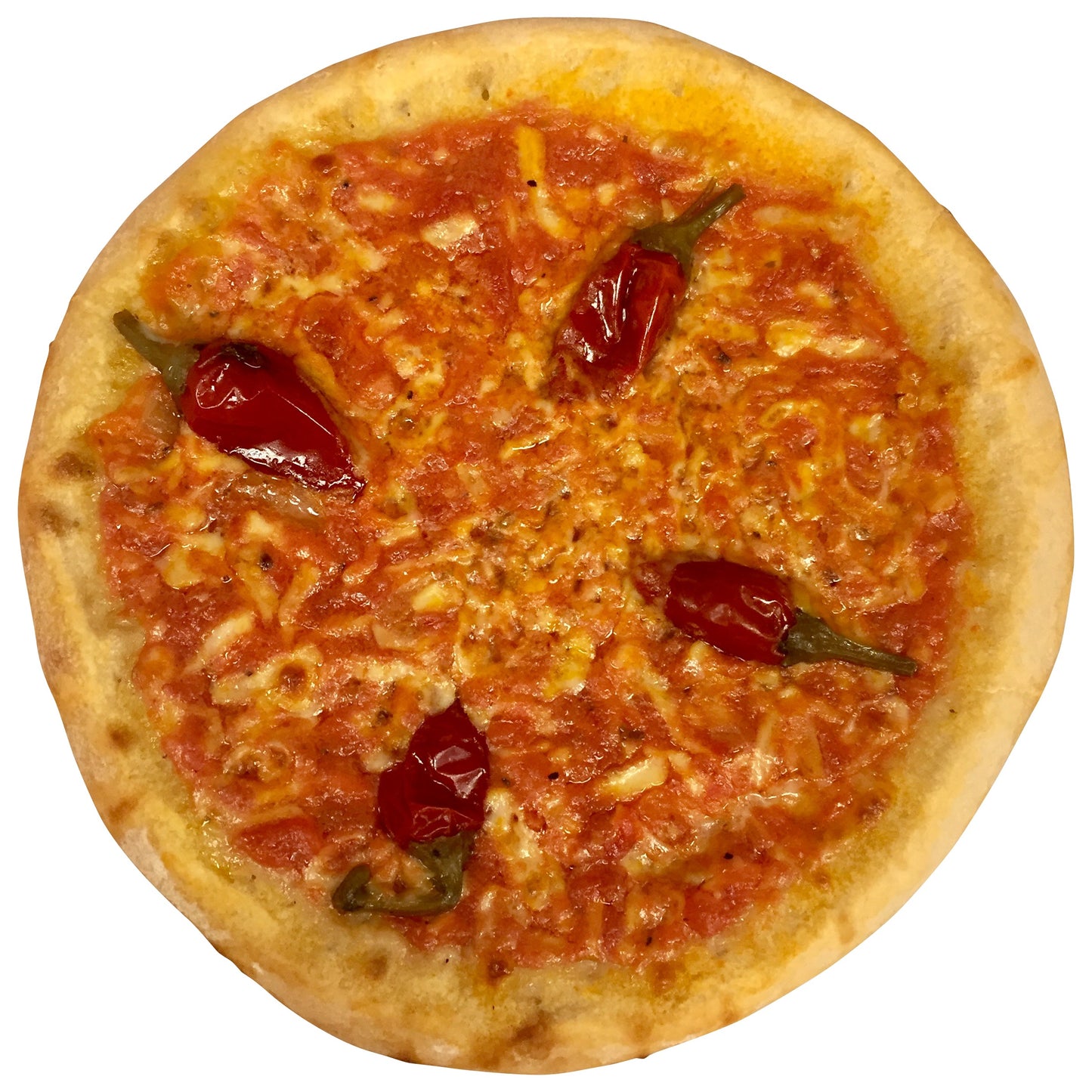 cooked HANDMADE Crispy Calabrian Pepper Pizza