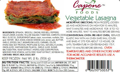 Lasagna - Vegetable * STORE PICK UP ONLY