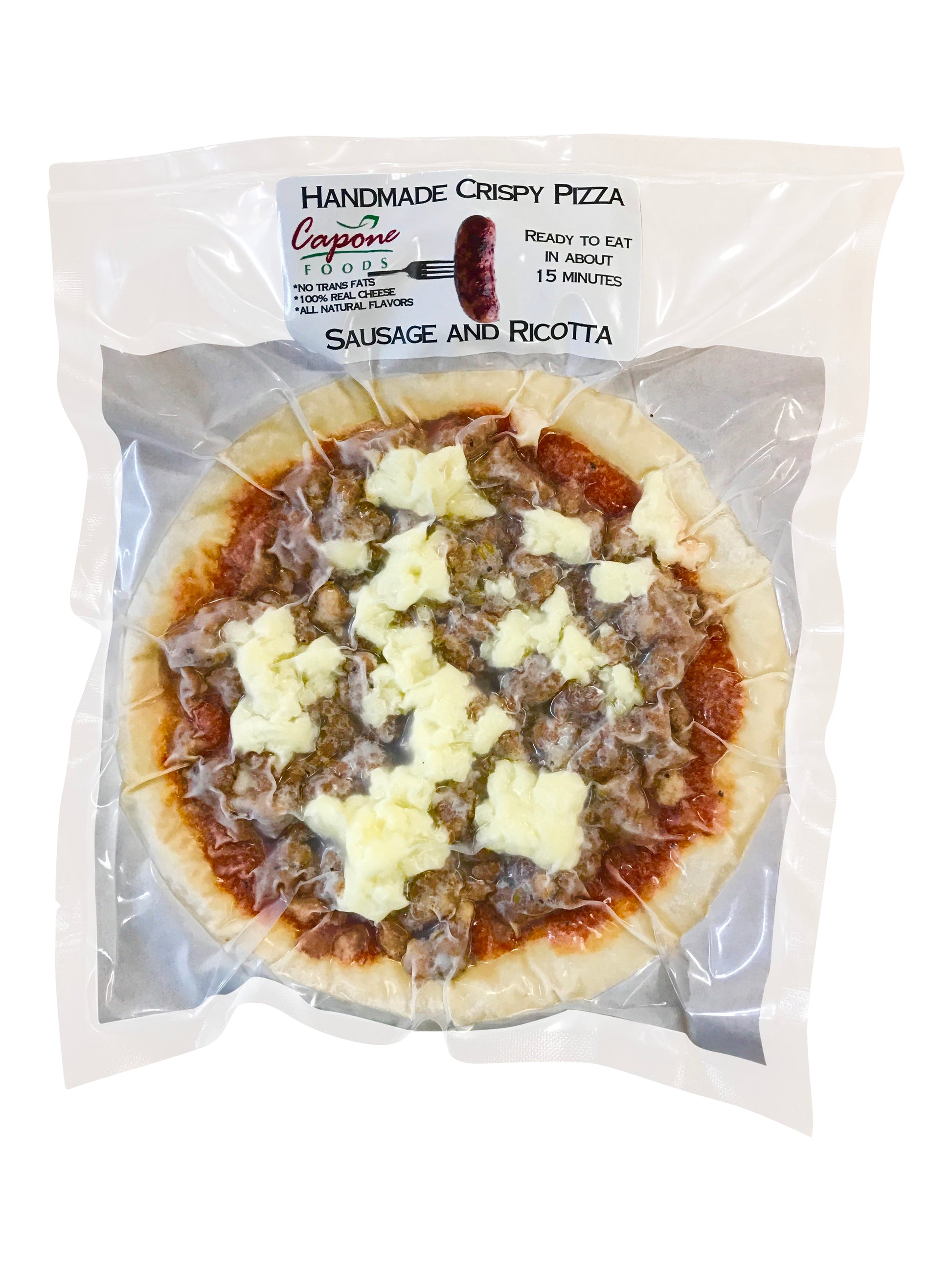 Fresh Sausage and Ricotta pizza in package